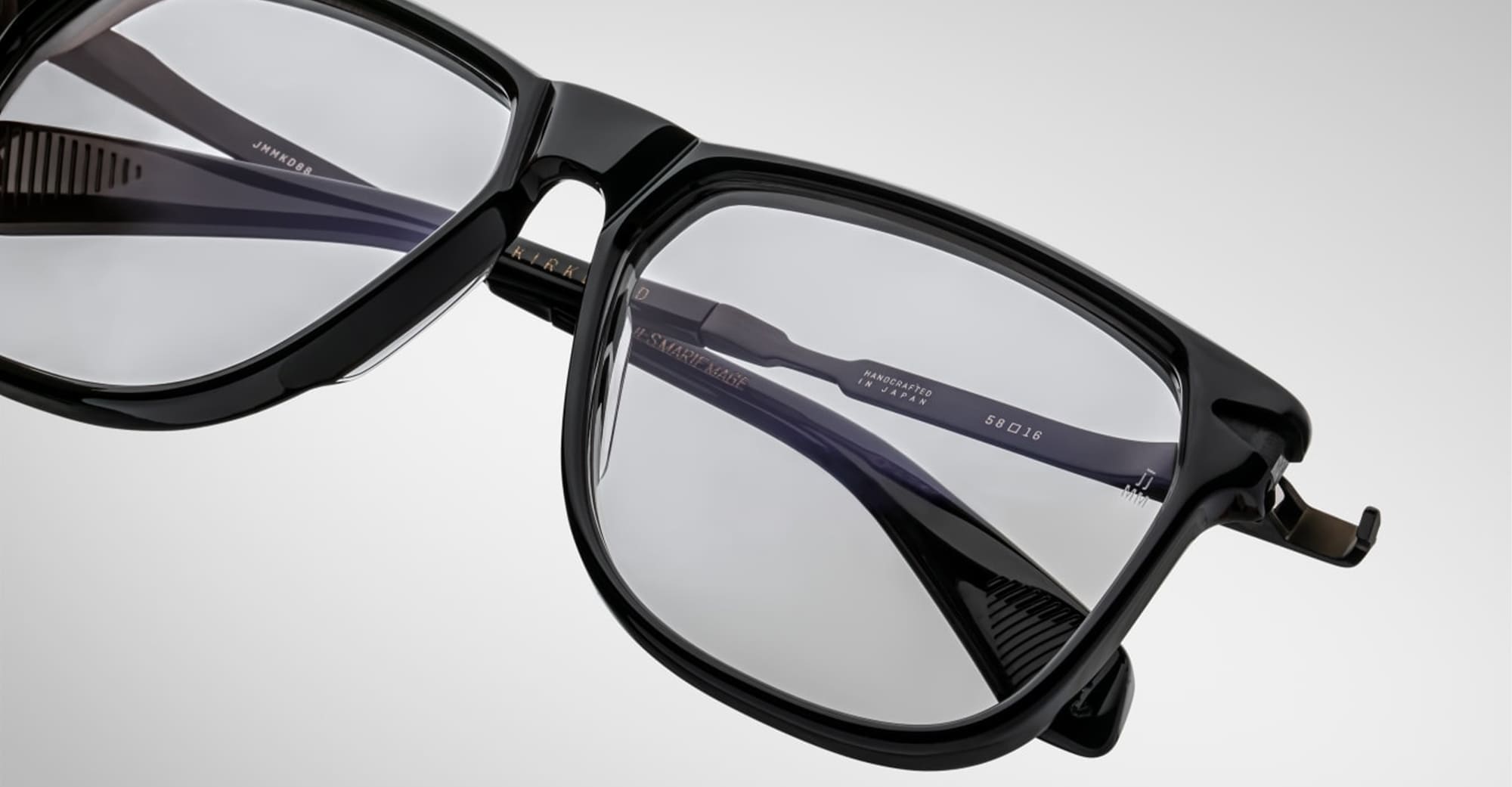 Ottica Mondello Roma - Jacques Marie Mage - JMMKDRX-88 - KIRKLAND - BLACK RX - acetate, titanium  - shape Navigator - Black - EYEWEAR - EYEGLASSES - Uomo,Men - lens Clear - Made In Japan
