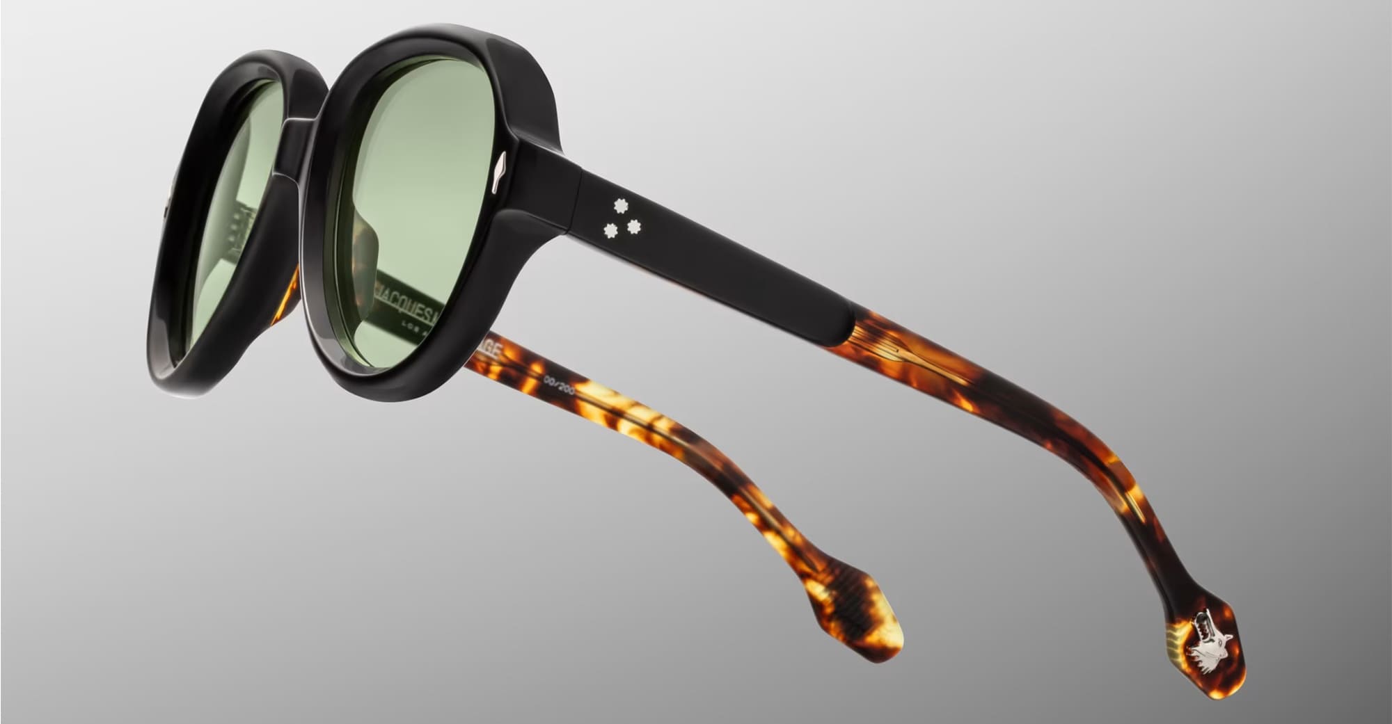 Ottica Mondello Roma - Jacques Marie Mage - JMMOU-K24 - LOUISE - LONDRES - Acetate - shape Round - black, tortoise - EYEWEAR - SUNGLASSES - Donna,Women - lens Green - Made In Japan