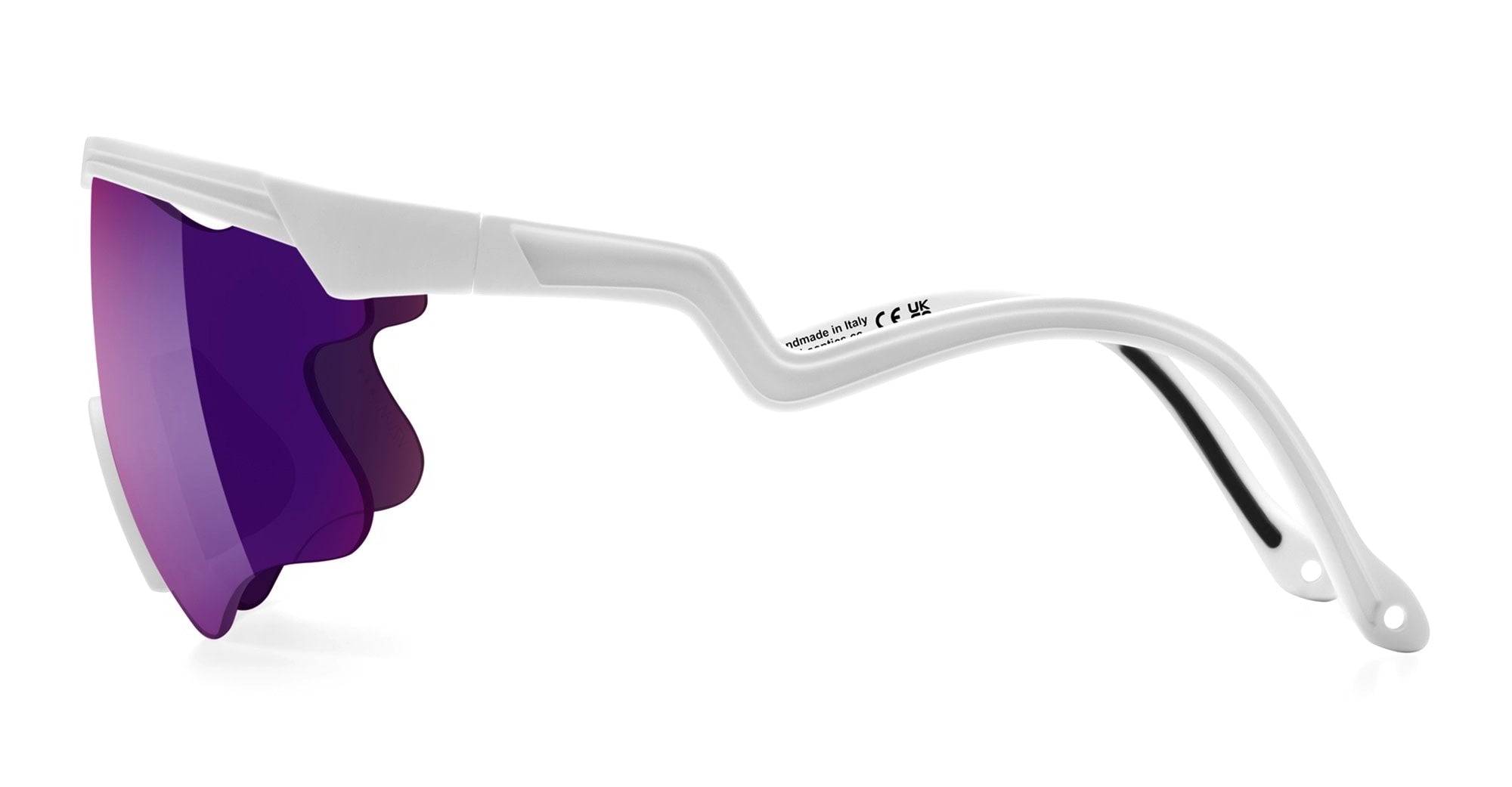Ottica Mondello Roma - Alba Optics - 8050054514642 - DELTA LEI - WHITE / VZUM PLASMA - Tr90 - shape Mask - White - EYEWEAR - SUNGLASSES - Unisex,Uomo,Donna,Women,Men - lens purple - Made In Italy