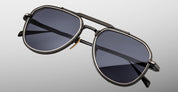 Ottica Mondello Roma - Jacques Marie Mage - JMMMD-19J - COMMANDER - CORBEAU - Titanium - shape Aviator - black, silver - EYEWEAR - SUNGLASSES - Unisex,Uomo,Donna,Women,Men - lens Grey - Made In Japan