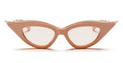 Ottica Mondello Roma - Valentino - VLS-114C-49 - V-GOLDCUT II - BEIGE / WHITE GOLD - Acetate, titanium - shape Cat-eye - beige - EYEWEAR - SUNGLASSES - Donna,Women - lens light brown - Made In Japan