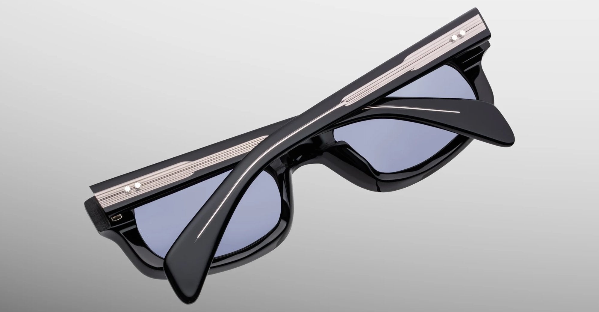 Ottica Mondello Roma - Jacques Marie Mage - JMMIT-K3 - INITIALS - BLACK MIRROR - Acetate - shape Rectangular - Black - EYEWEAR - SUNGLASSES - Unisex,Uomo,Donna,Women,Men - lens Grey - Made In Japan