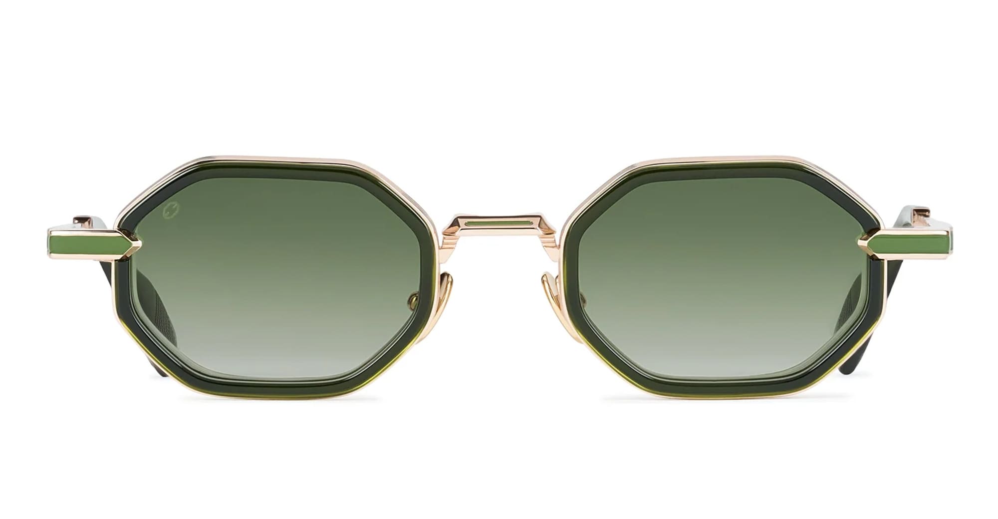 Ottica Mondello Roma - T HENRI - SQME - SQUADRA - ENVY - Acetate, titanium - shape Octagonal - gold, green - EYEWEAR - SUNGLASSES - Unisex,Uomo,Donna,Women,Men - lens Gradient green - Made In Japan