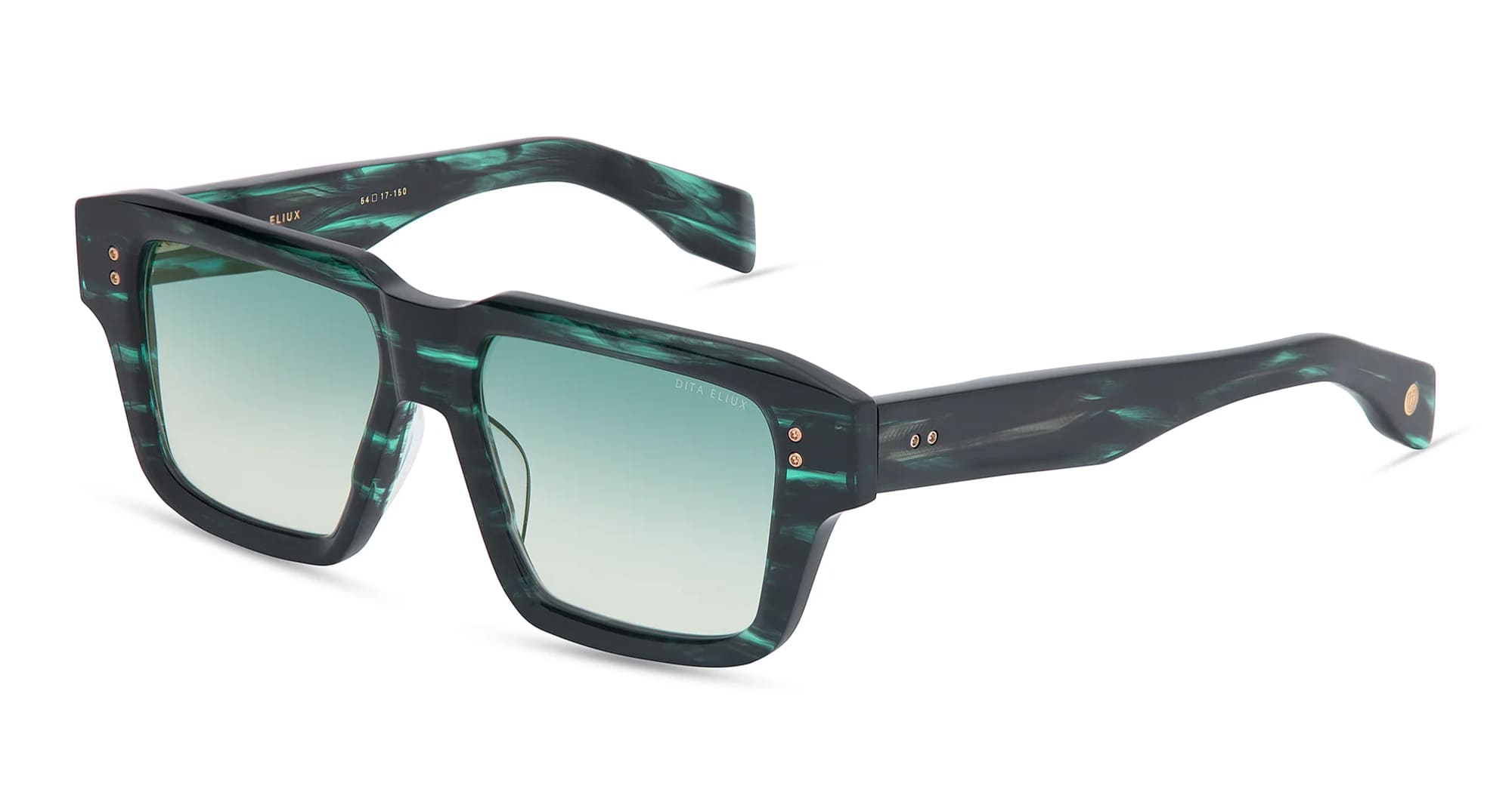 Ottica Mondello Roma - DITA - DTS751-A-02 - ELIUX - STORM SWIRL - Acetate - shape Squared - green - EYEWEAR - SUNGLASSES - Unisex,Uomo,Donna,Women,Men - lens Gradient green - Made In Japan