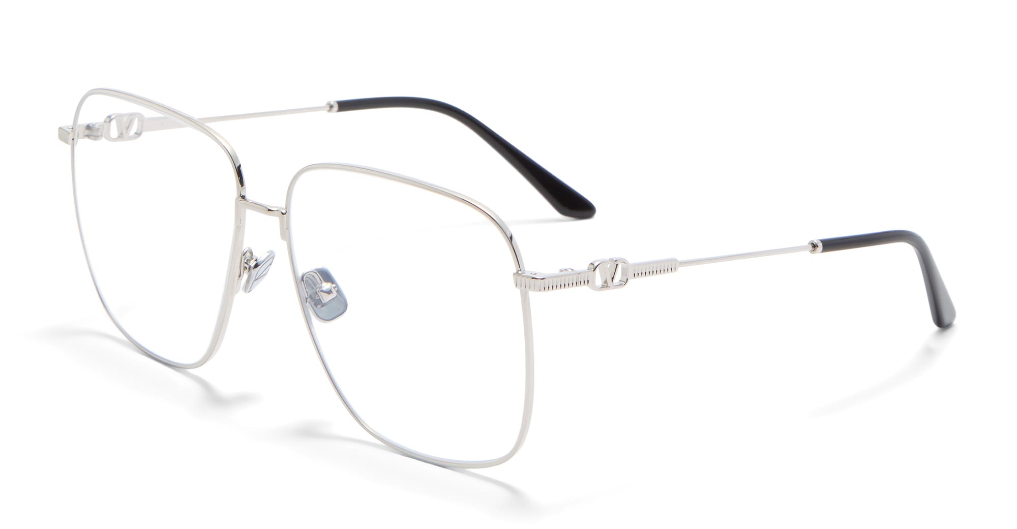  BLACK RX - titanium, acetate - shape Squared - silver, black - EYEWEAR - EYEGLASSES - Donna,Women - lens Clear - Made In Japan