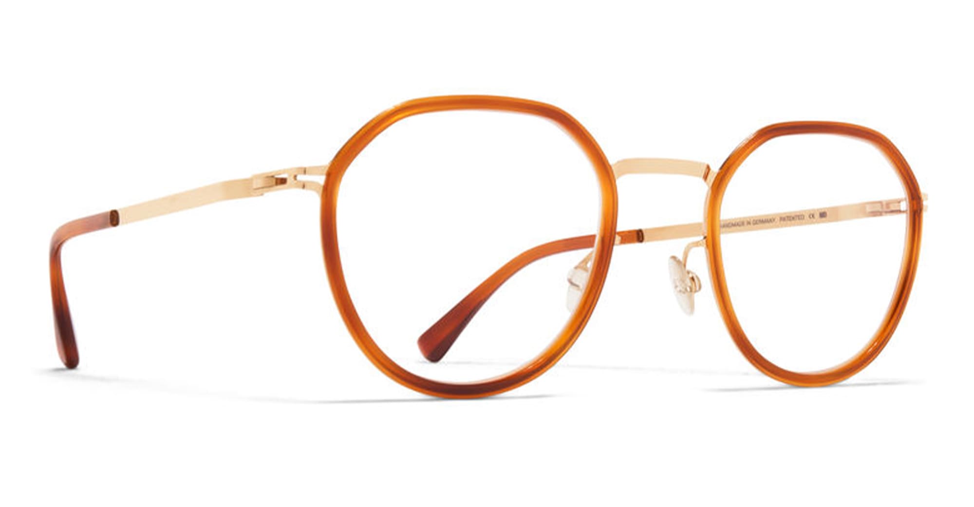  SOFT HAVANA RX - stainless steel - shape Round - brushed gold, havana - EYEWEAR - EYEGLASSES - Unisex,Uomo,Donna,Women,Men - lens Clear - Made In Germany