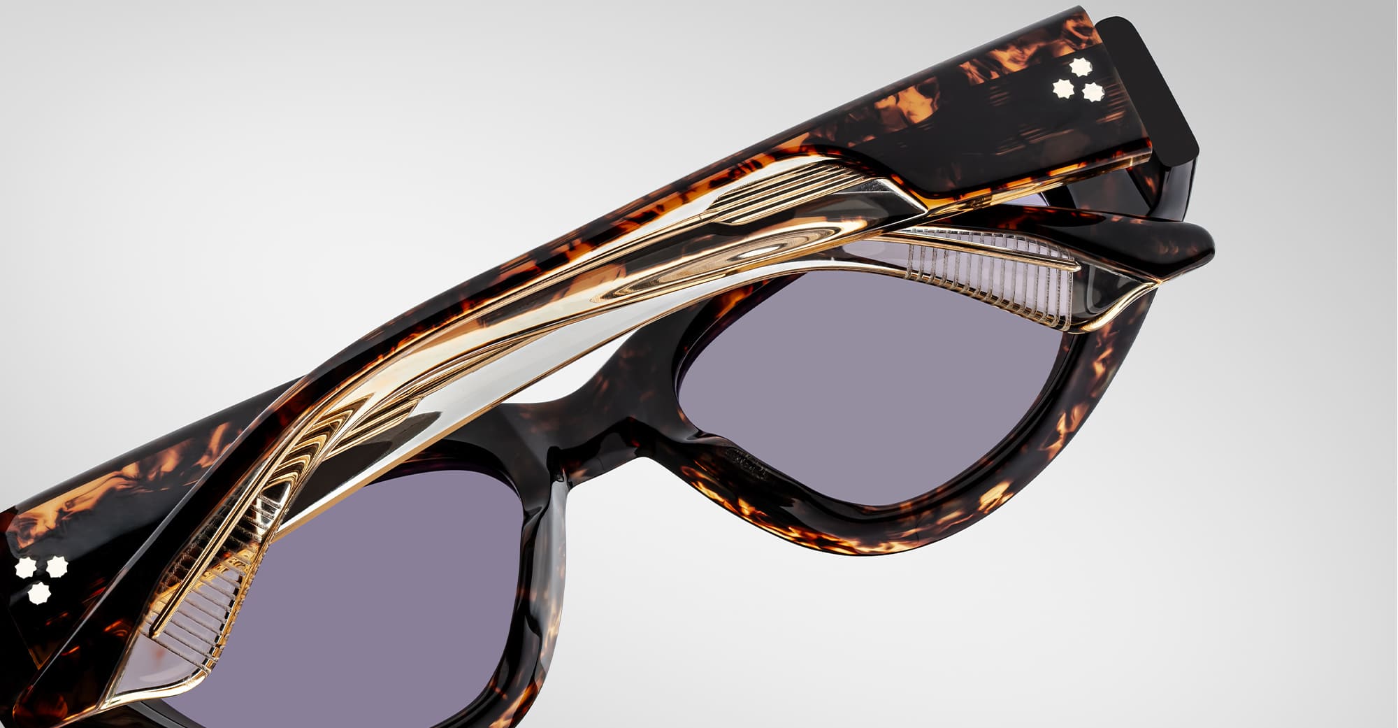 Ottica Mondello Roma - Jacques Marie Mage - J-ESN-SM-P5013V-OS - SEYMOUR - BEAU - Acetate - shape Cat-eye - Havana - EYEWEAR - SUNGLASSES - Donna,Women - lens purple - Made In Japan