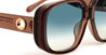 Ottica Mondello Roma - LINDA FARROW - LFL1529C4SUN - ASTRID - BROWN / AQUA - Acetate - shape Squared - brown - EYEWEAR - SUNGLASSES - Donna,Women - lens Gradient blue - Made In Japan