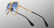 Ottica Mondello Roma - Jacques Marie Mage - JMMFW-L2 - MAXIME - MANHATTAN - Acetate, titanium - shape Navigator - gold, black - EYEWEAR - SUNGLASSES - Unisex,Uomo,Donna,Women,Men - lens Gradient blue - Made In Japan