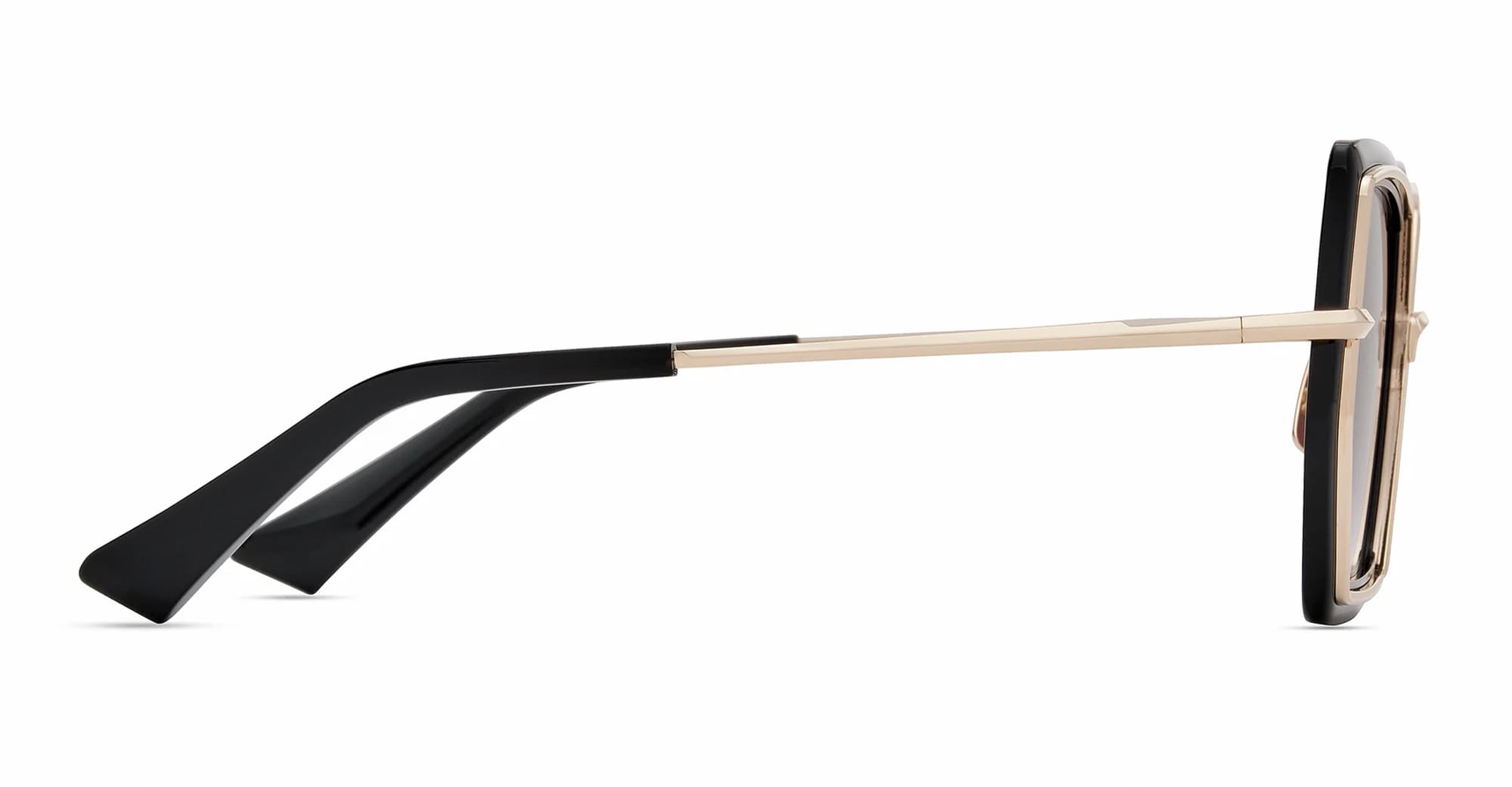 Ottica Mondello Roma - DITA - DTS479-A-01 - NARCISSUS-TWO - WHITE GOLD / BLACK - titanium, acetate - shape Squared - white gold - EYEWEAR - SUNGLASSES - Donna,Women - lens Gradient grey - Made In Japan