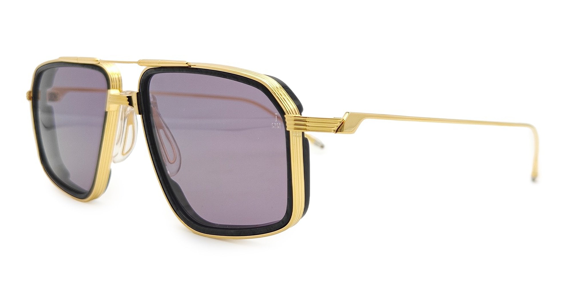 Ottica Mondello Roma - Jacques Marie Mage - JMMJGE-14U - JAGGER 2.0 - EBONY - Titanium - shape Navigator - Gold - EYEWEAR - SUNGLASSES - Unisex,Uomo,Donna,Women,Men - lens Grey - Made In Japan