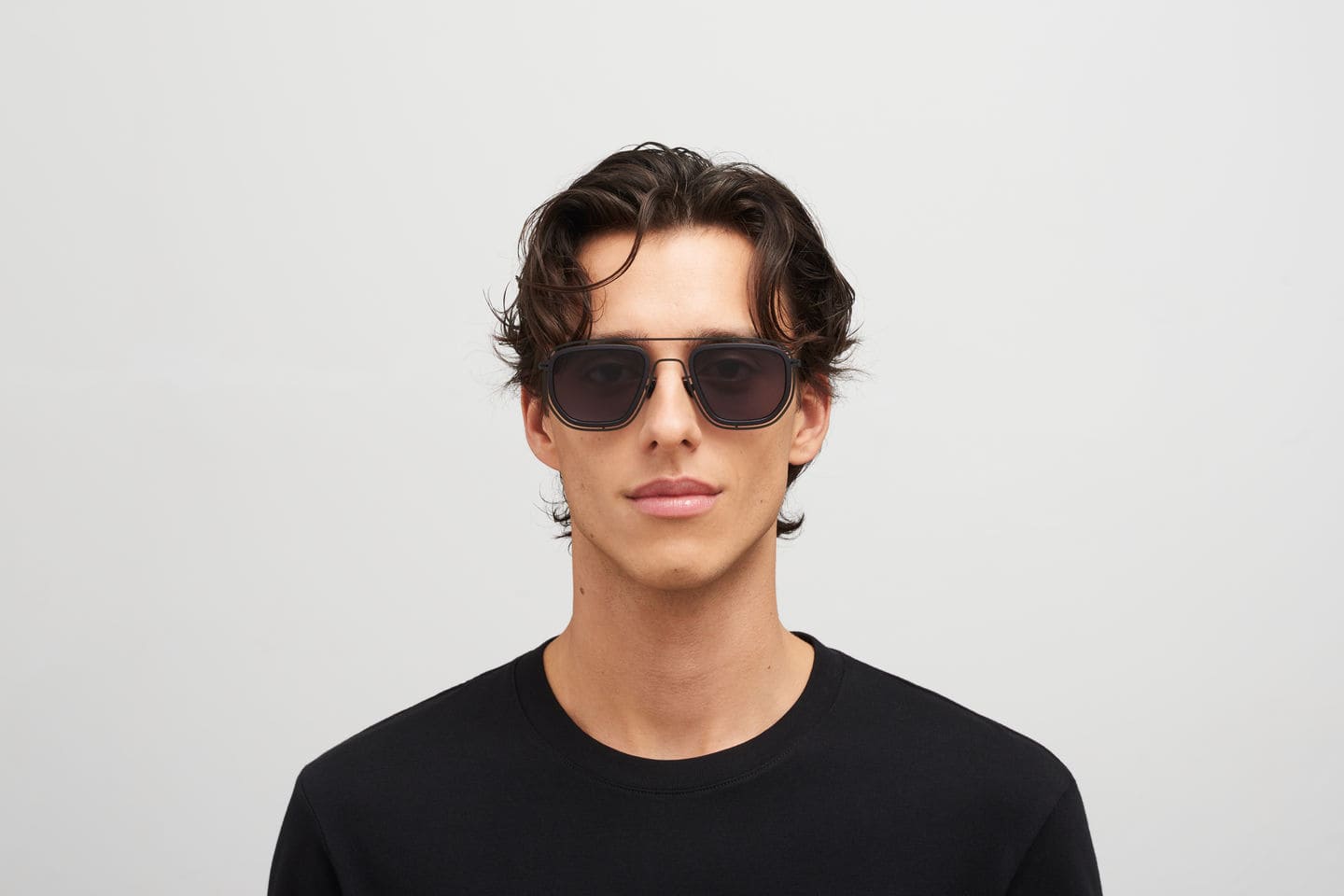 Ottica Mondello Roma - Mykita - 10086149 - FERLO - MH6 PITCH BLACK - stainless steel - shape  - Black - EYEWEAR - SUNGLASSES - Donna,Women - lens  - Made In Germany