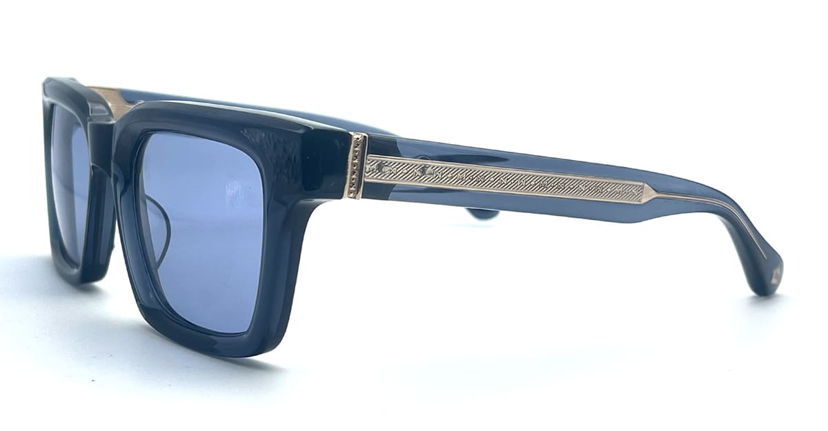 Matsuda M1033 - brushed gold / dark navy crystal – Mondello 1962