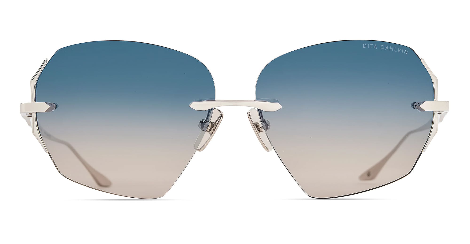 Ottica Mondello Roma - DITA - DTS200-A-03 - DAHLVIN - SILVER - Titanium - shape Butterfly - Silver - EYEWEAR - SUNGLASSES - Donna,Women - lens Gradient blue - Made In Japan