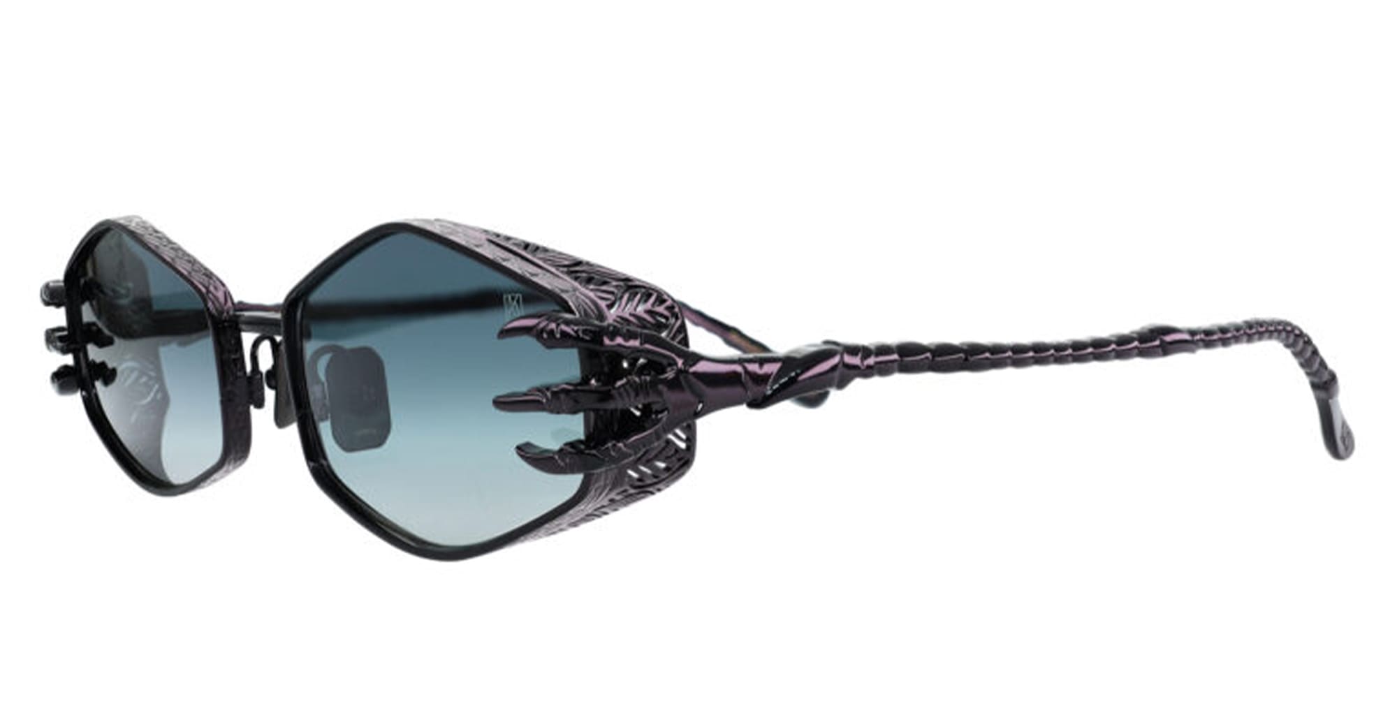 Ottica Mondello Roma - Anna-Karin Karlsson - S252-8804 - CLAW PLUME - Black - Titanium - shape Hexagonal - Black - EYEWEAR - SUNGLASSES - Donna,Women - lens Gradient grey - Made In Japan