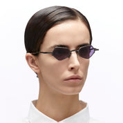 Ottica Mondello Roma - Kuboraum - KRSZ25GM000000VC - MASK Z25 - GUNMETAL - metal, acetate - shape Geometrical - dark grey - EYEWEAR - SUNGLASSES - Unisex,Uomo,Donna,Women,Men - lens violet - Made In Italy