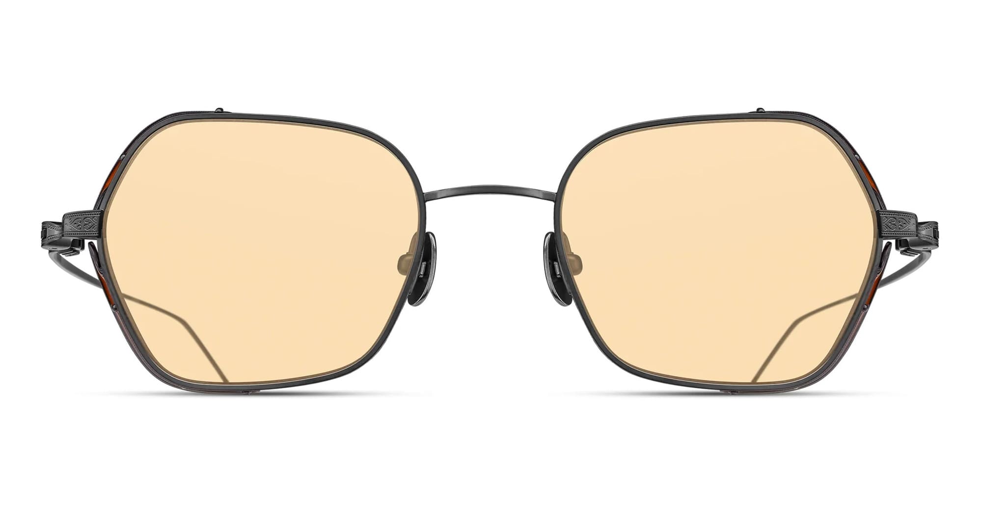 Ottica Mondello Roma - Matsuda - M3153.SG.MBK.49 - M3153 - MATTE BLACK / CAFE ORANGE - Titanium - shape Squared - Black - EYEWEAR - SUNGLASSES - Unisex,Uomo,Donna,Women,Men - lens orange - Made In Japan