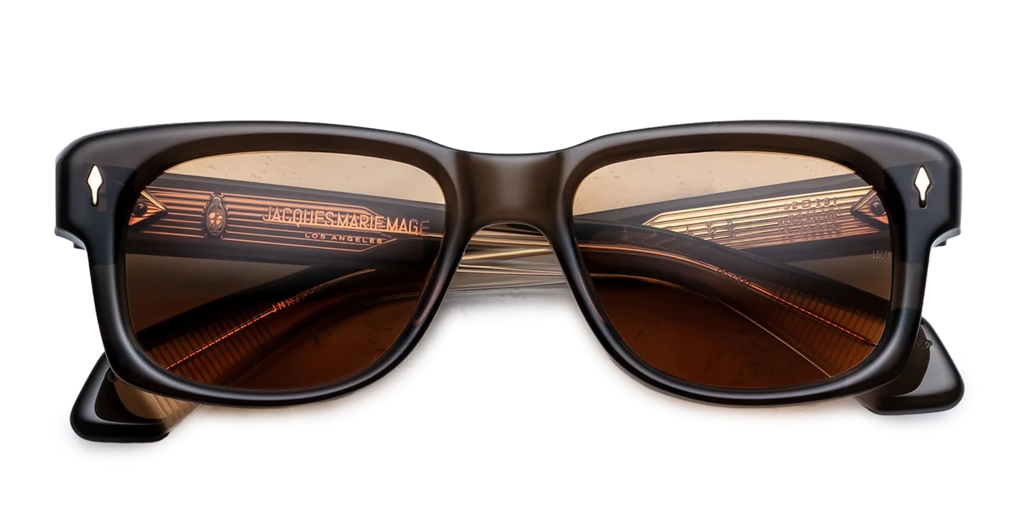 Ottica Mondello Roma - Jacques Marie Mage - JMMJFT-6H - JEFF GOLDBLUM FOR JMM: FLY - LONDON - Acetate - shape Rectangular - brown - EYEWEAR - SUNGLASSES - Unisex,Uomo,Donna,Women,Men - lens orange - Made In Japan