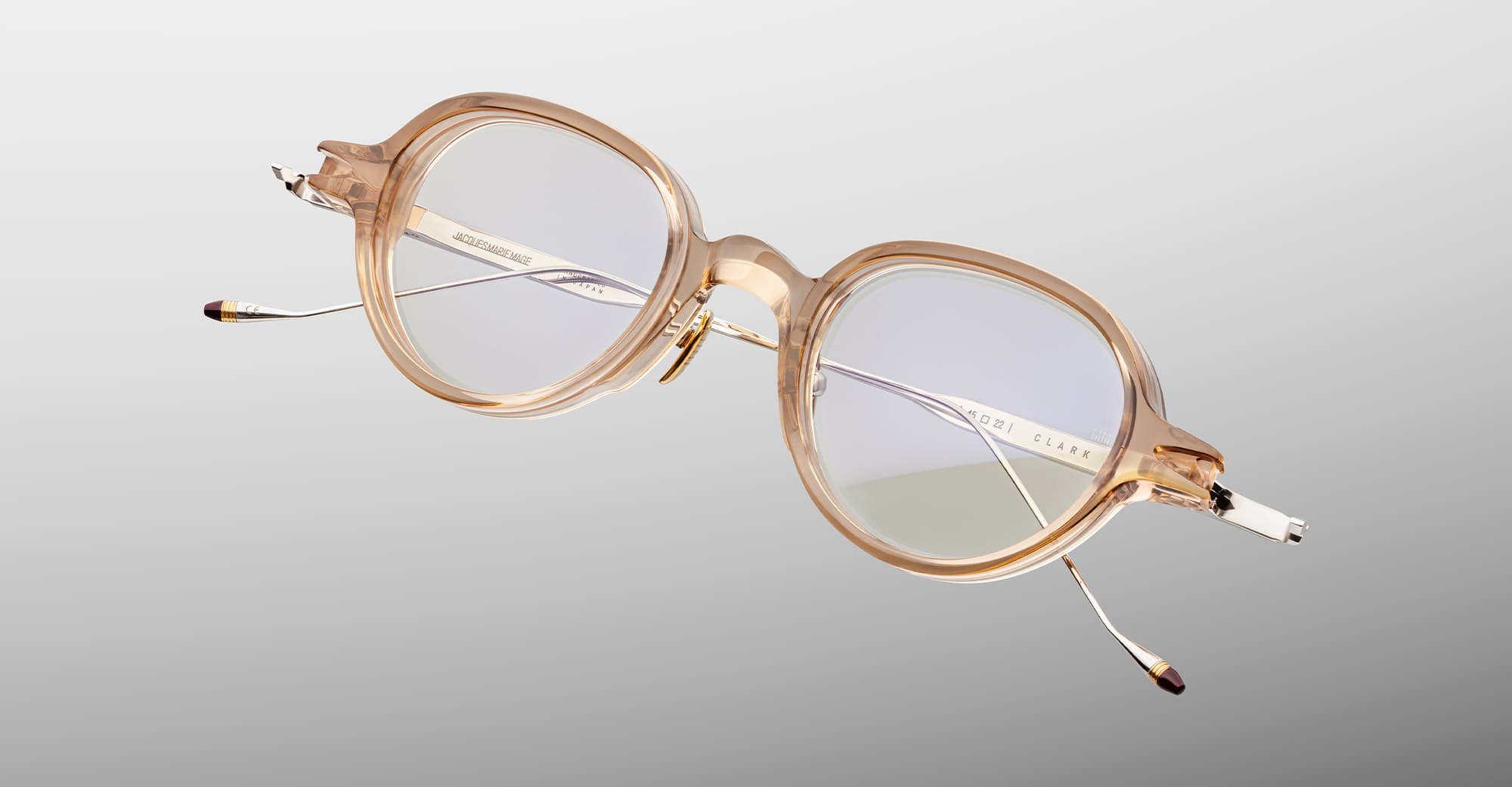 Ottica Mondello Roma - Jacques Marie Mage - JMMCRV-76 - CLARK VU - SAND RX - Acetate, titanium - shape Round - beige - EYEWEAR - EYEGLASSES - Unisex,Uomo,Donna,Women,Men - lens Clear - Made In Japan