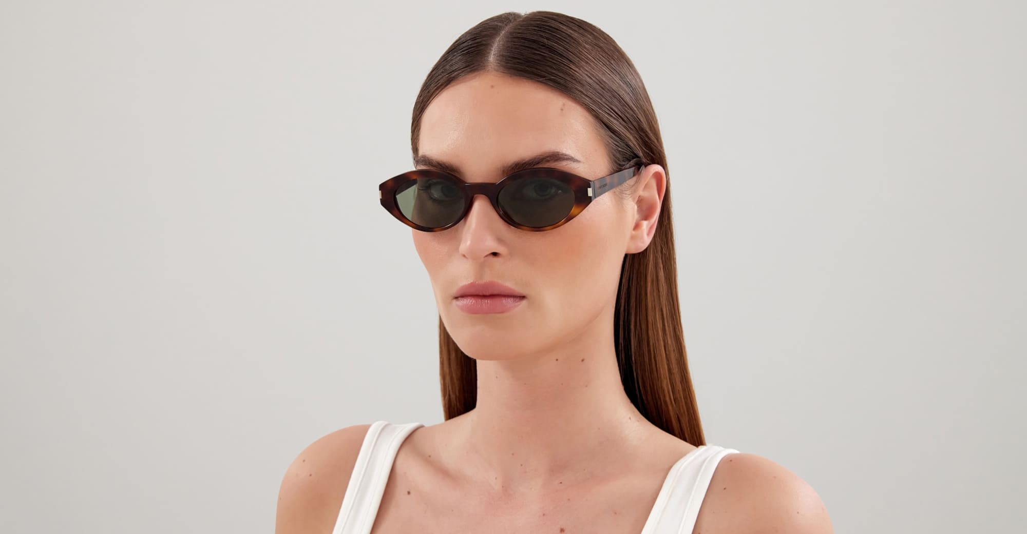 Ottica Mondello Roma - Saint Laurent - 30013809002 - SL 567-002 - HAVANA - Recycled acetate - shape Oval - Havana - EYEWEAR - SUNGLASSES - Donna,Women - lens Green - Made In Italy