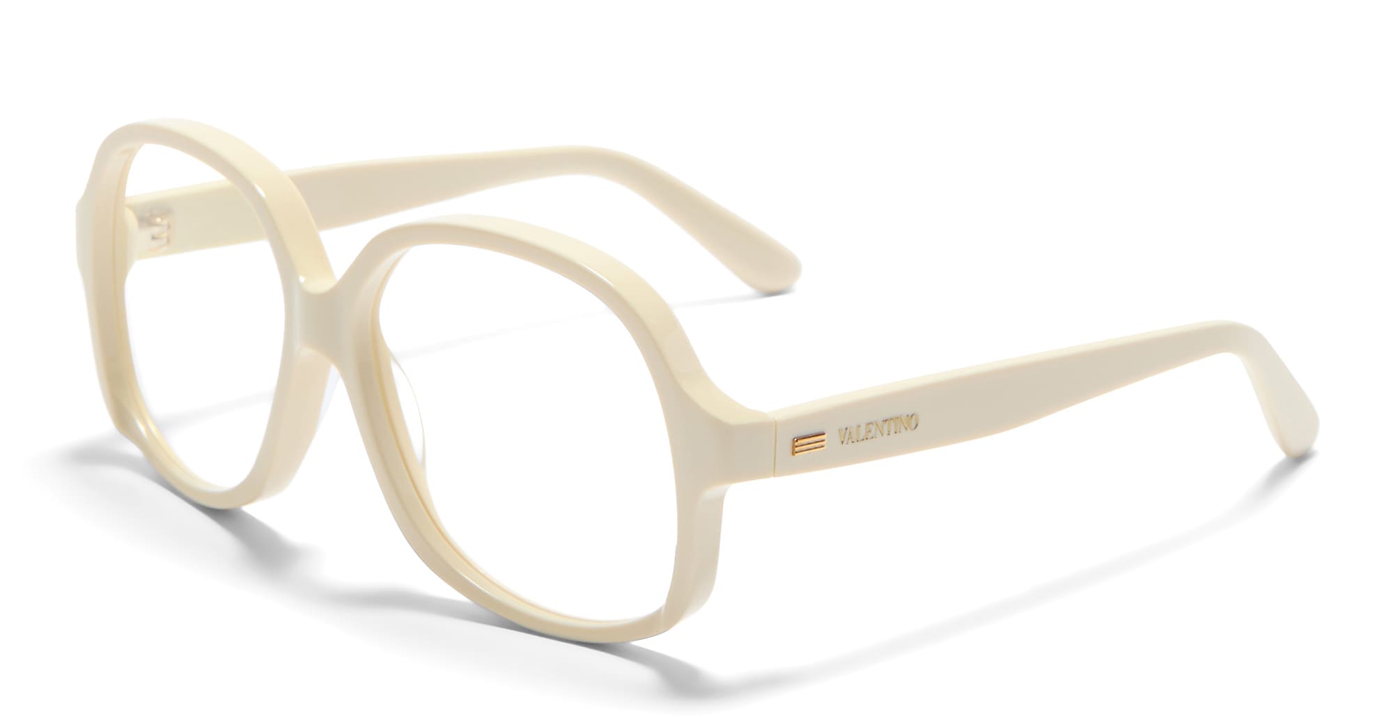 Ottica Mondello Roma - Valentino - VLX-177C-59 - VLX-177C - IVORY / V-LIGHT GOLD RX - Acetate - shape Round - white, gold - EYEWEAR - EYEGLASSES - Donna,Women - lens Clear - Made In Japan