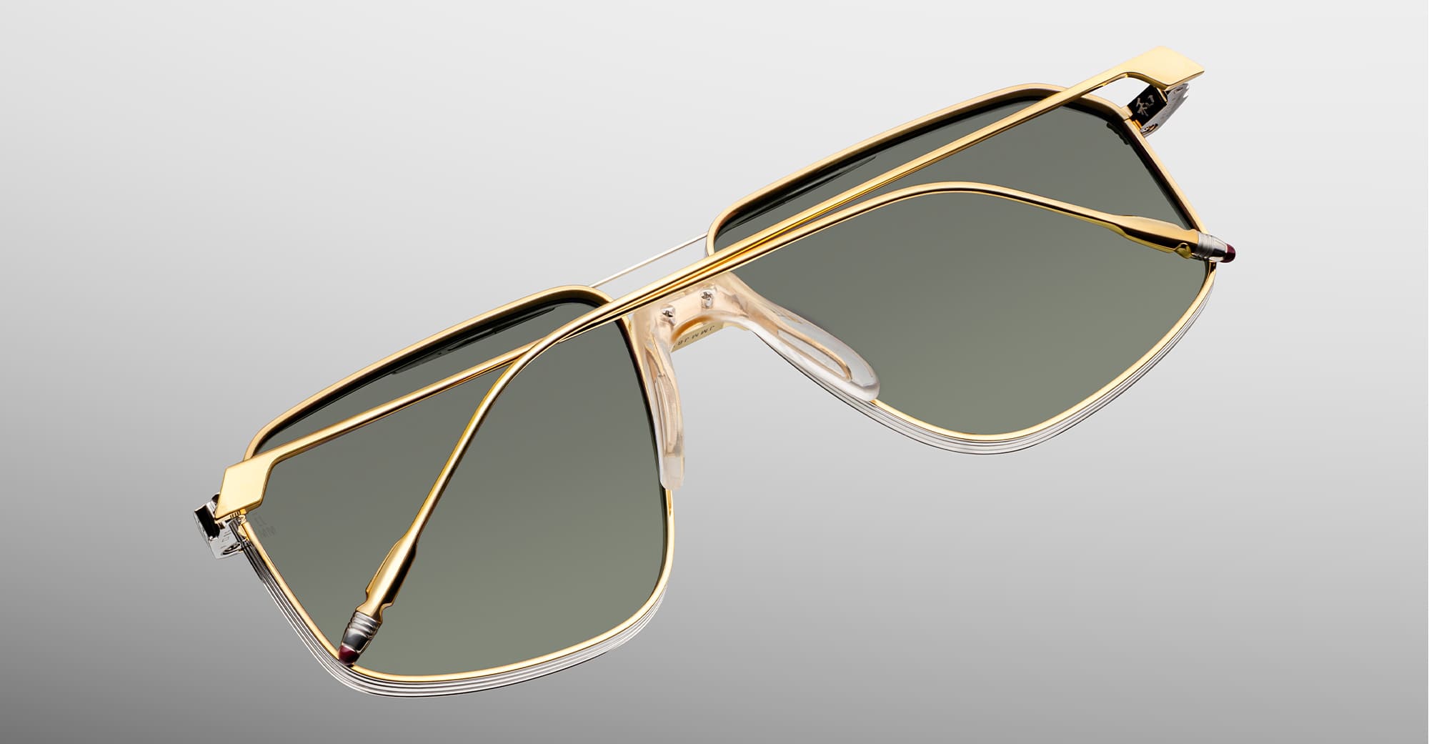 Ottica Mondello Roma - Jacques Marie Mage - JMMJG-12M - JAGGER - MUSKET - Titanium - shape Aviator - Gold - EYEWEAR - SUNGLASSES - Unisex,Uomo,Donna,Women,Men - lens Gradient green - Made In Japan