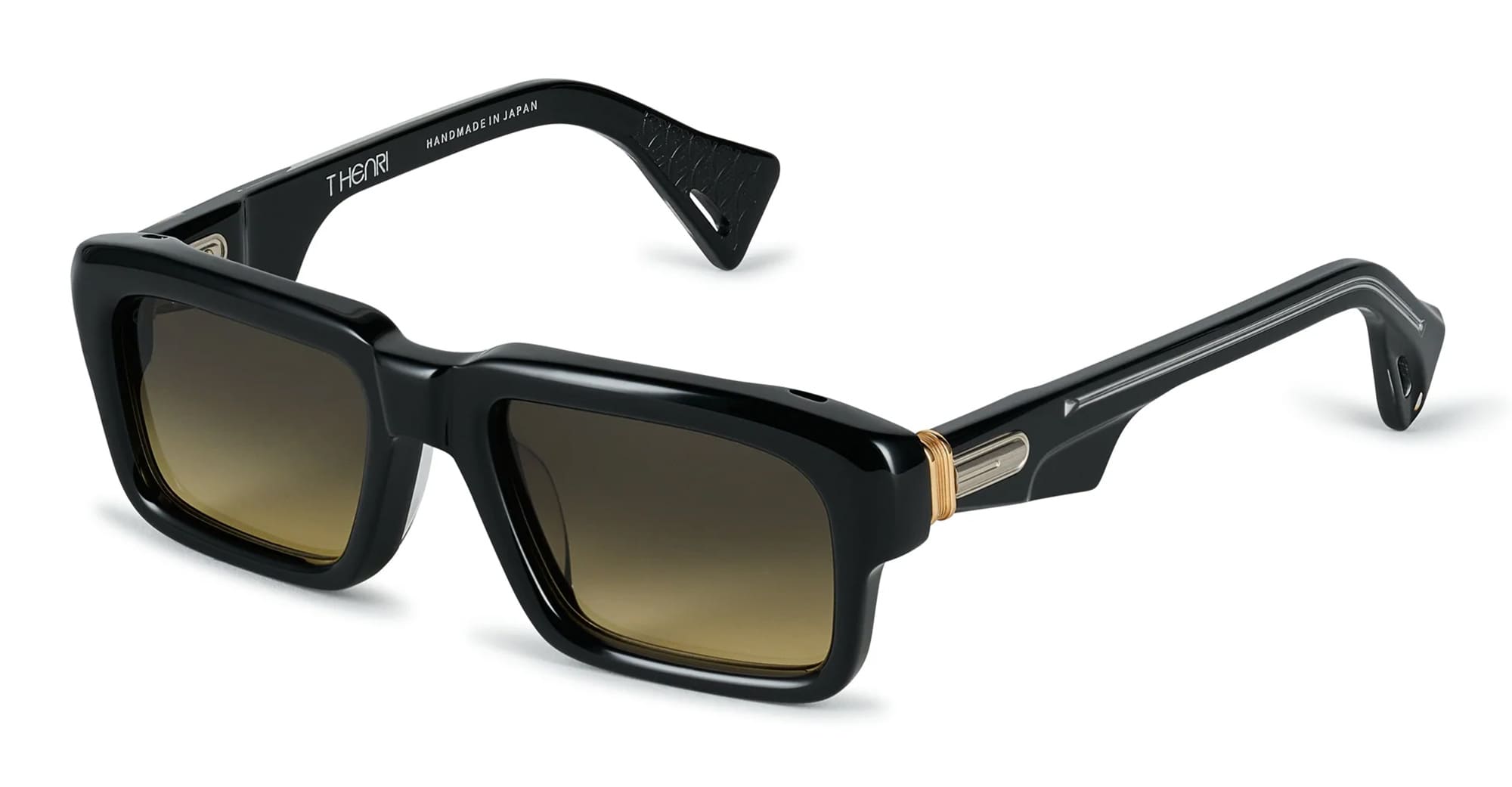 Ottica Mondello Roma - T HENRI - ROAS - ROADRUNNER - SHADOW II - Acetate - shape Rectangular - Black - EYEWEAR - SUNGLASSES - Unisex,Uomo,Donna,Women,Men - lens gradient yellow - Made In Japan