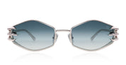 Ottica Mondello Roma - Anna-Karin Karlsson - S252-8802 - CLAW PLUME - White Gold - Titanium - shape Hexagonal - white gold - EYEWEAR - SUNGLASSES - Donna,Women - lens Gradient blue - Made In Japan