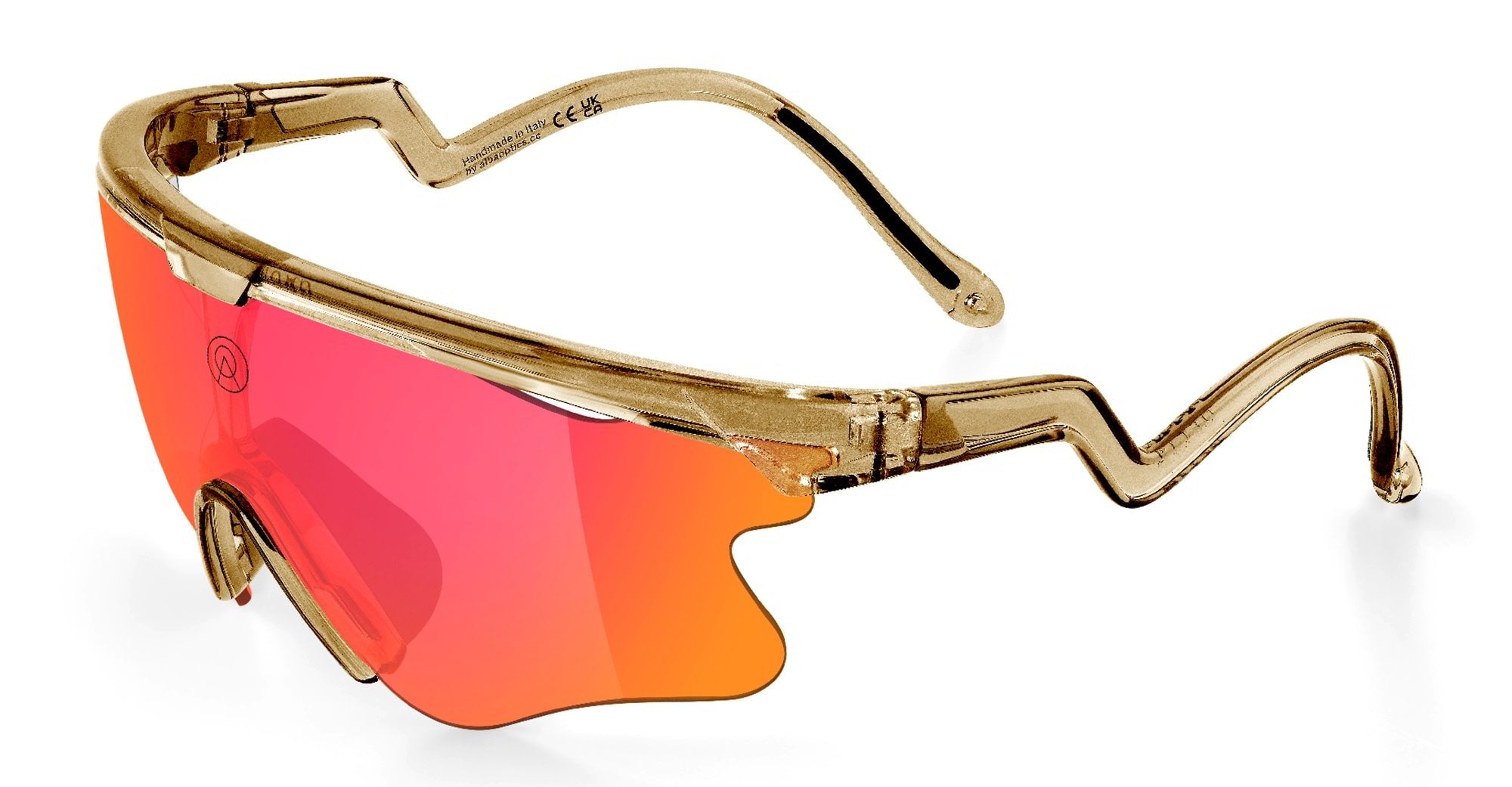 Ottica Mondello Roma - Alba Optics - 8050054518411 - DELTA LEI - SMOKE GLOSSY / VZUM F-LENS FIRE - Tr90 - shape Mask - brown - EYEWEAR - SUNGLASSES - Unisex,Uomo,Donna,Women,Men - lens red - Made In Italy