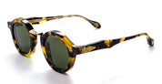 Ottica Mondello Roma - Daizo - AHMB-R001e-L1-PG01 - YUZU - leopard  / green lens - Acetate, titanium - shape Round - Havana - EYEWEAR - SUNGLASSES - Unisex,Uomo,Donna,Women,Men - lens Green - Made In Japan