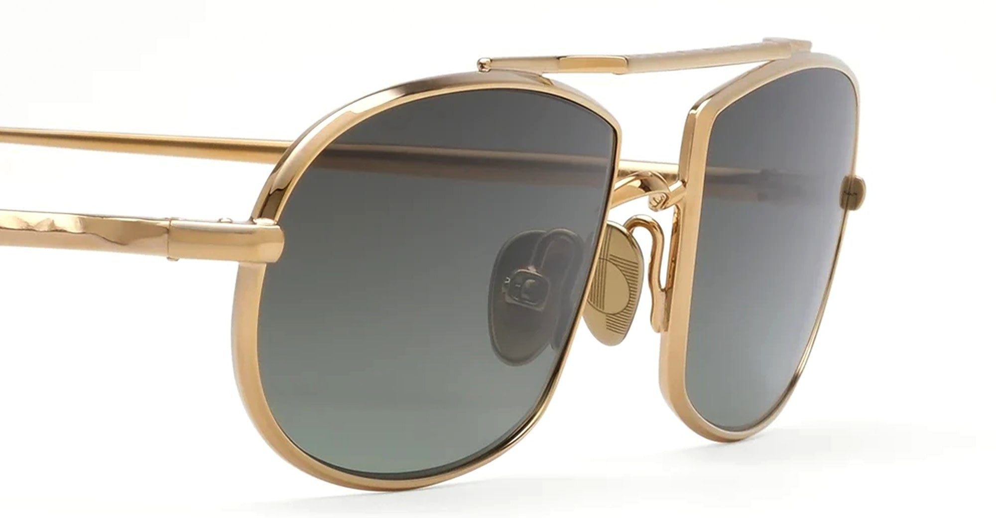 Ottica Mondello Roma - Ahlem - AHL.004047.SUN - Guerin - Champagne / Green Gradient (Limited Ed.) - Acetate - shape Oval - Gold - EYEWEAR - SUNGLASSES - Unisex,Uomo,Donna,Women,Men - lens Gradient green - Made In France