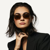 Ottica Mondello Roma - T HENRI - EMA - EVIJA - ANOMOLY - Titanium - shape Rectangular - silver, gold - EYEWEAR - SUNGLASSES - Unisex,Uomo,Donna,Women,Men - lens Green - Made In Japan