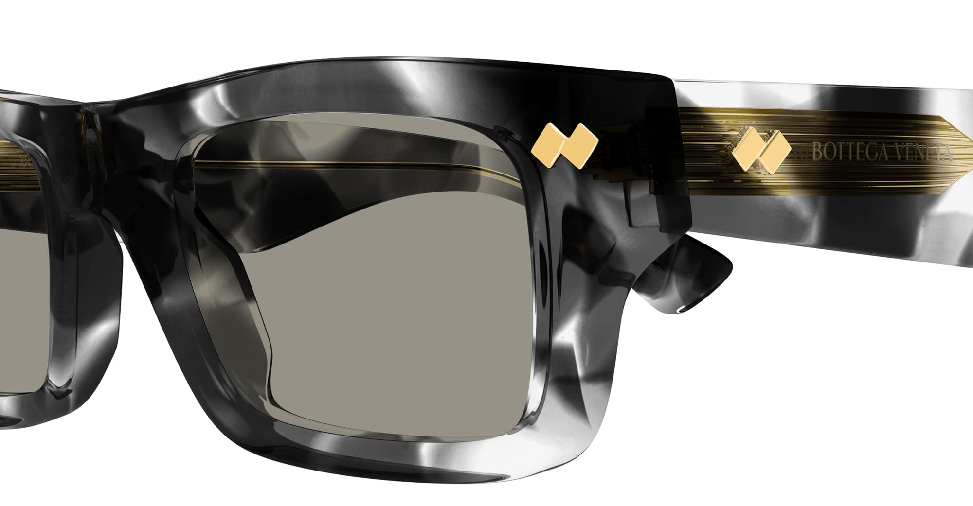 Ottica Mondello Roma - Bottega Veneta - BV1351S-002 - BV1351S-002 - GREY HAVANA - Acetate - shape Squared - Havana - EYEWEAR - SUNGLASSES - Unisex,Uomo,Donna,Women,Men - lens Gradient grey - Made In Japan