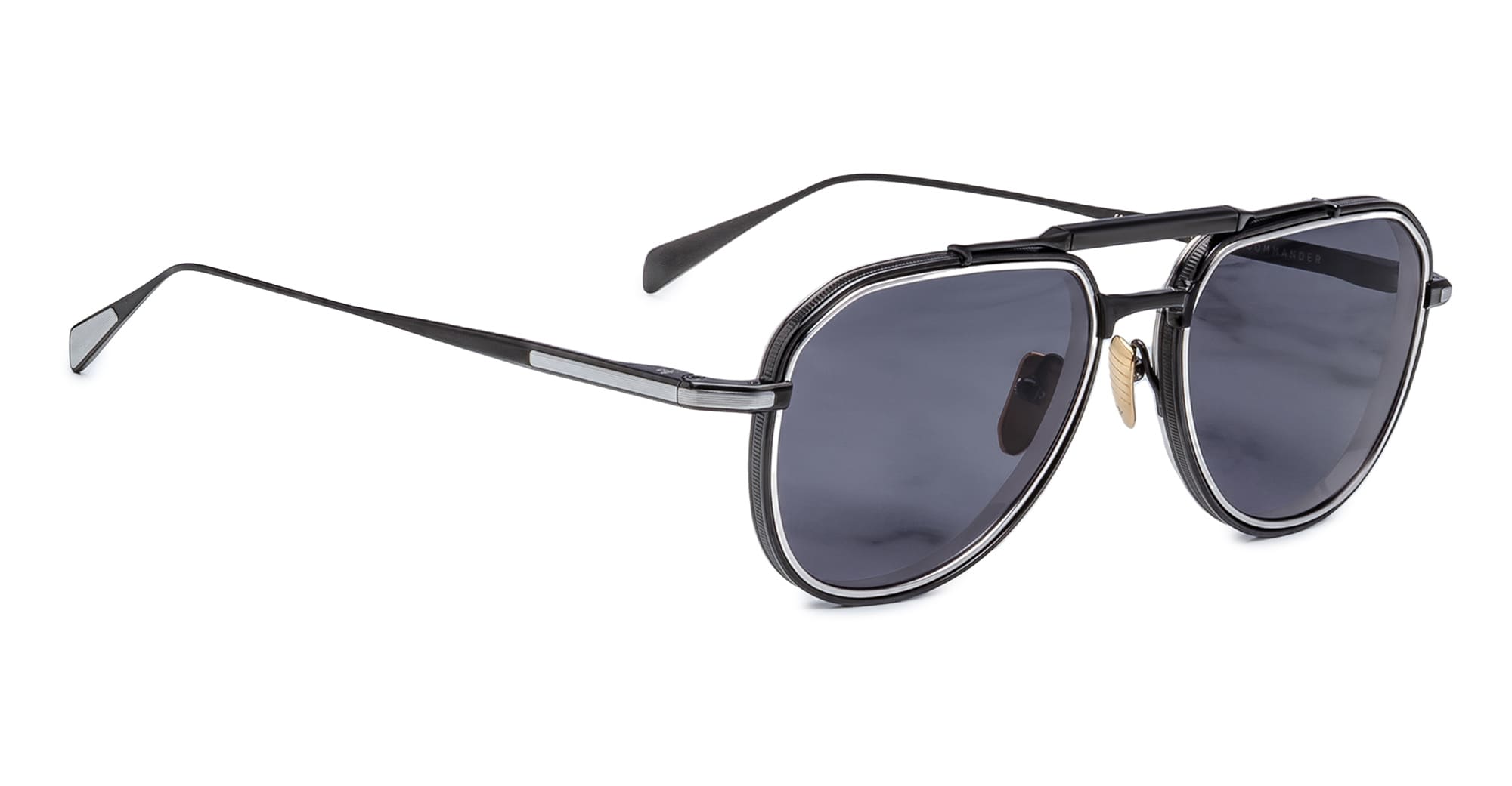 Ottica Mondello Roma - Jacques Marie Mage - JMMMD-19J - COMMANDER - CORBEAU - Titanium - shape Aviator - black, silver - EYEWEAR - SUNGLASSES - Unisex,Uomo,Donna,Women,Men - lens Grey - Made In Japan