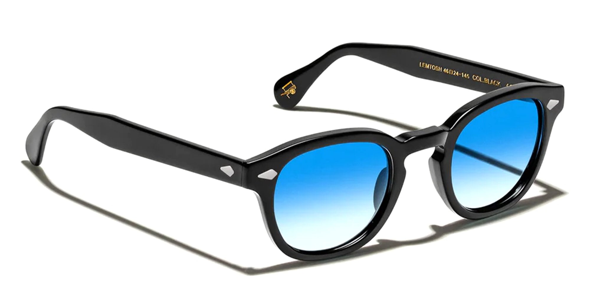 Ottica Mondello Roma - Moscot - OR-LMB2-S46240200-TR - LEMTOSH (46) - BLACK / BRODWAY BLUE FADE LENS - Acetate - shape Classic - Black - EYEWEAR - SUNGLASSES - Unisex,Uomo,Donna,Women,Men - lens Gradient blue - Made In China