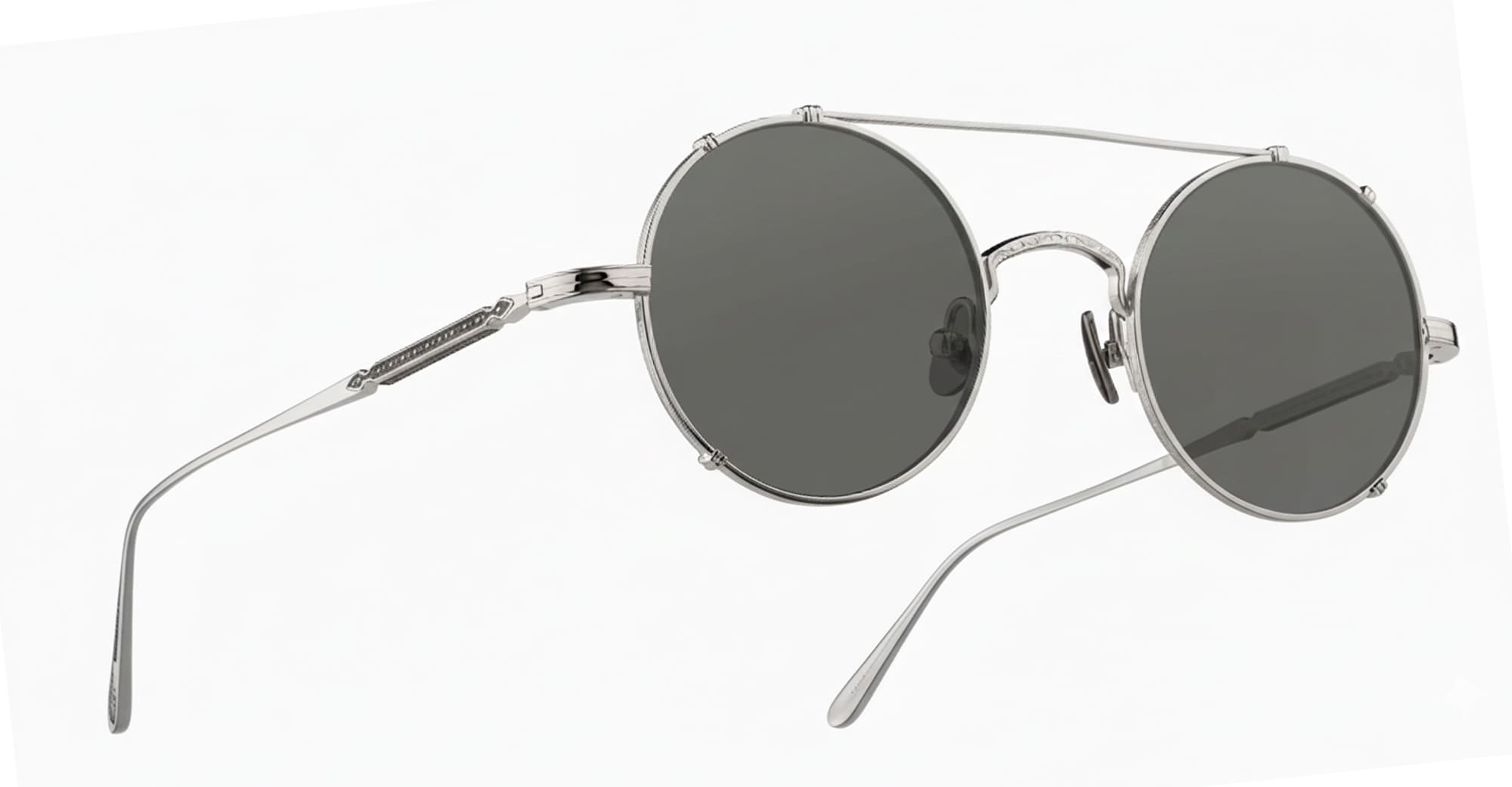  GREY - Titanium - shape Round - Palladium - EYEWEAR - EYEGLASSES - Unisex,Uomo,Donna,Women,Men - lens Grey - Made In Japan