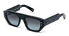 Ottica Mondello Roma - Balmain - BPS-176B-54 - B-ARMY II - LEATHER BLACK / BLACK RHODIUM - Acetate - shape Rectangular - Black - EYEWEAR - SUNGLASSES - Unisex,Uomo,Donna,Women,Men - lens Gradient grey - Made In Japan