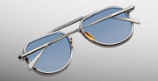 Ottica Mondello Roma - Jacques Marie Mage - JMMMD-2H - COMMANDER - ANTIQUE SILVER - Titanium - shape Pilot - Silver - EYEWEAR - SUNGLASSES - Unisex,Uomo,Donna,Women,Men - lens Blue - Made In Japan