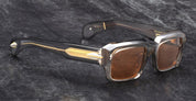 Ottica Mondello Roma - Jacques Marie Mage - JMMDK-4E - LAST FRONTIER VII - DAKOTA - TEMPEST - Acetate - shape Rectangular - grey - EYEWEAR - SUNGLASSES - Unisex,Uomo,Donna,Women,Men - lens amber - Made In Japan