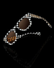 Ottica Mondello Roma - T HENRI - TAF011 - TUATARA - FINISHLINE - Acetate - shape Panto - black, white - EYEWEAR - SUNGLASSES - Unisex,Uomo,Donna,Women,Men - lens orange - Made In Japan