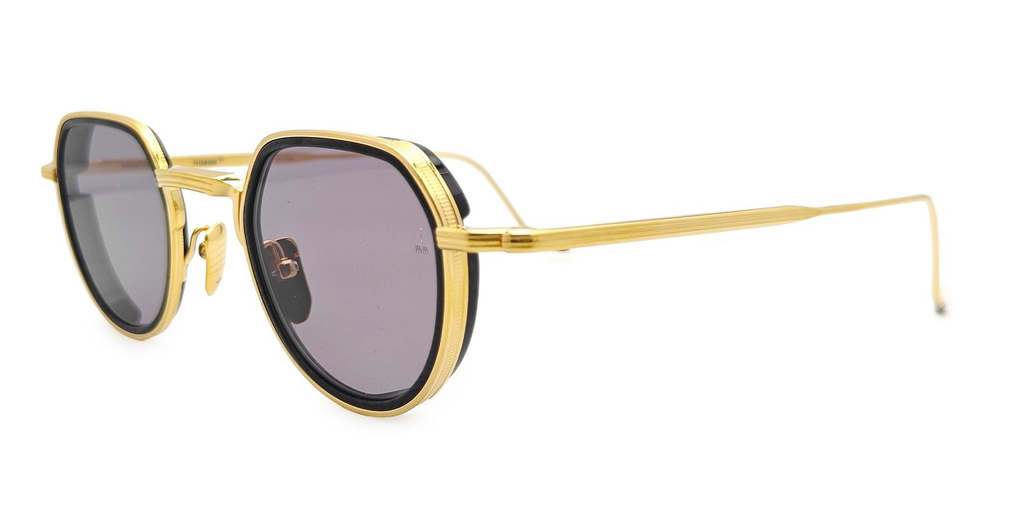 Ottica Mondello Roma - Jacques Marie Mage - JMMDI-14U - DIXON - EBONY - beta titanium - shape Round - Gold - EYEWEAR - SUNGLASSES - Unisex,Uomo,Donna,Women,Men - lens Grey - Made In Japan