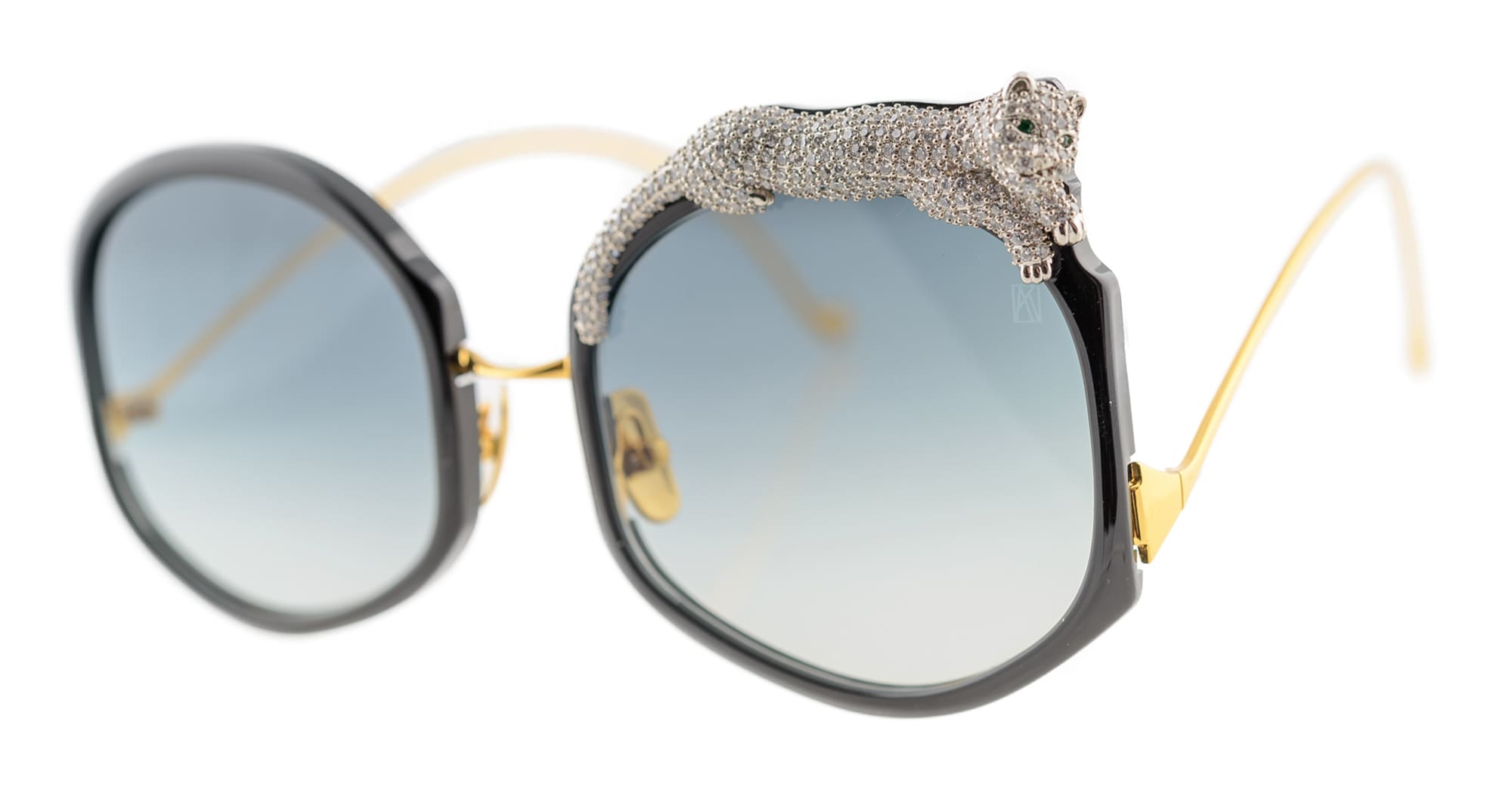 Ottica Mondello Roma - Anna-Karin Karlsson - S201-4801 - ROSE ET LE REVE - Ice Crystal - Titanium - shape Octgonal - Black, gold - EYEWEAR - SUNGLASSES - Donna,Women - lens Gradient grey - Made In Japan