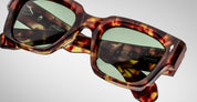 Ottica Mondello Roma - Jacques Marie Mage - JMMEZ-2Q - ENZO - BALTIC - Acetate - shape Squared - Havana - EYEWEAR - SUNGLASSES - Uomo,Men - lens Green - Made In Japan