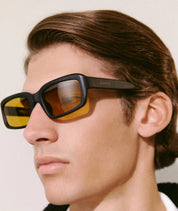 Ottica Mondello Roma - Jacquemus - JAC64C1SUN - MARINO - MATTE BLACK / AMBER LENS - Acetate - shape Rectangular - Black - EYEWEAR - SUNGLASSES - Unisex,Uomo,Donna,Women,Men - lens amber - Made In Japan