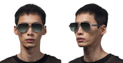 Ottica Mondello Roma - DITA - DTS436-A-01 - KUDRU -  YELLOW GOLD / ANTIQUE SILVER - Titanium - shape Aviator - yellow gold - EYEWEAR - SUNGLASSES - Uomo,Men - lens Gradient grey - Made In Italy