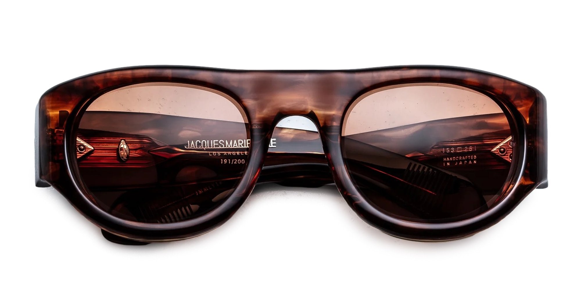 Ottica Mondello Roma - Jacques Marie Mage - JMMLY-18P - CLYDE 2.0 - BOURBON - Acetate - shape Oval - Havana - EYEWEAR - SUNGLASSES - Unisex,Uomo,Donna,Women,Men - lens Brown - Made In Japan