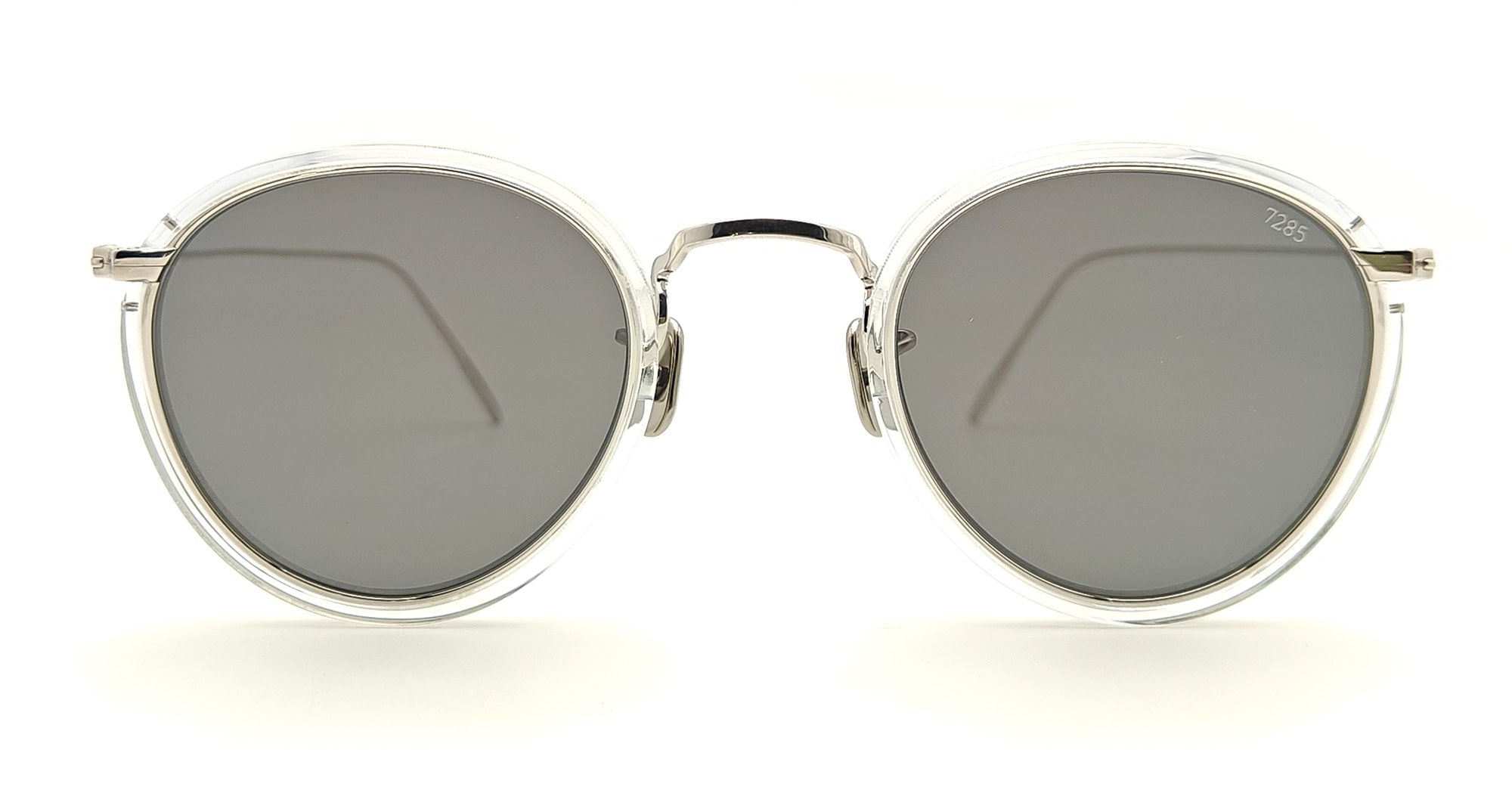 Ottica Mondello Roma - Eyevan - 717-E-46-2030-BK - 717 - 2030 CRYSTAL / GREY LENS - titanium, acetate - shape Round - crystal, silver - EYEWEAR - SUNGLASSES - Unisex,Uomo,Donna,Women,Men - lens Grey - Made In Japan