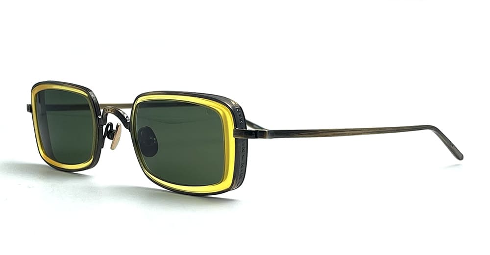 Ottica Mondello Roma - Matsuda - M3079-i.SG.AG-AMB.46 - M3079-I - ANTIQUE GOLD - Titanium - shape Squared - antique gold - EYEWEAR - SUNGLASSES - Uomo,Men - lens Green - Made In Japan