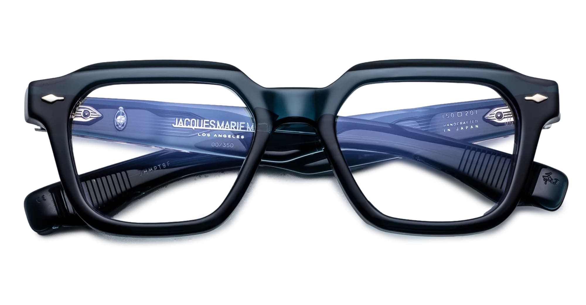 Ottica Mondello Roma - Jacques Marie Mage - JMMPTRX-9F - TOMLIN - INDIGO RX - Acetate - shape Squared - blue - EYEWEAR - EYEGLASSES - Unisex,Uomo,Donna,Women,Men - lens Clear - Made In Japan
