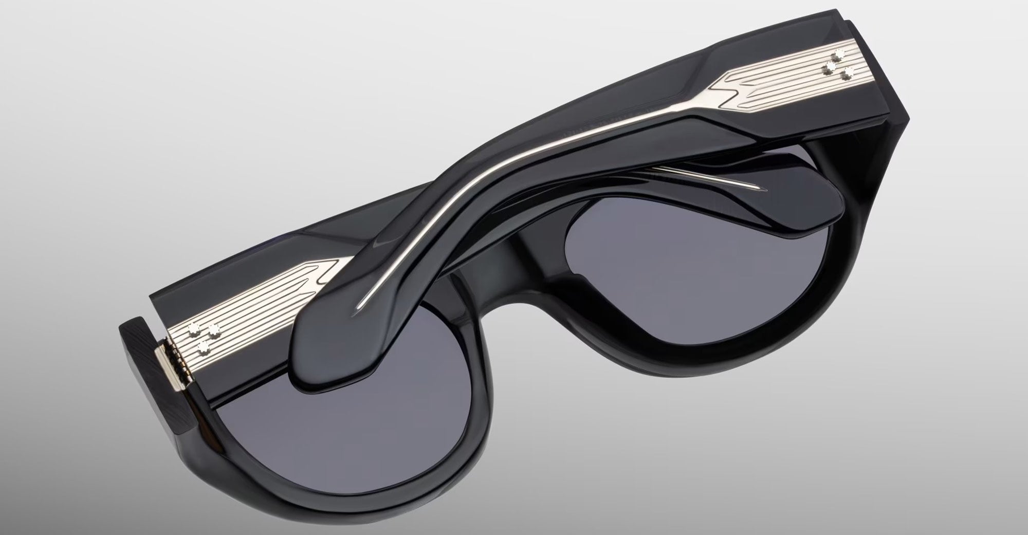 Ottica Mondello Roma - Jacques Marie Mage - JMMLY-I1 - CLYDE 2.0 - GRISAILLE - Acetate - shape Oval - Black - EYEWEAR - SUNGLASSES - Unisex,Uomo,Donna,Women,Men - lens Grey - Made In Japan